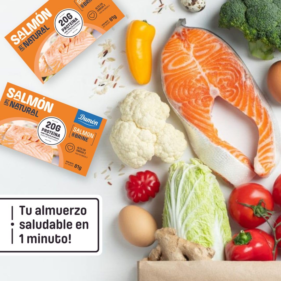 12 Einheiten norwegischer Lachs in ihrem eigenen Wasser. 160 g pro Portion. Reich an Protein und Omega 3