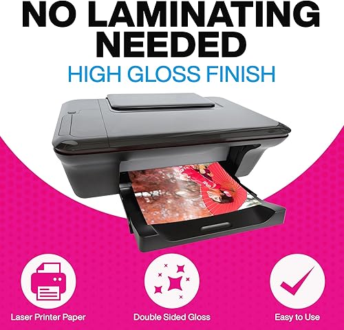 Miniatura 2 de SHIKI Papel fotocopiador de impresora láser resistente al agua de cristal ecológico (sin necesidad de laminación después de imprimir) 30 hojas (LTR)