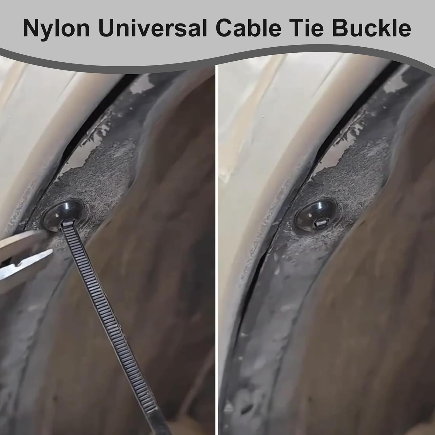 50Pcs Nylon Universal Cable Tie Buckle, Zipper Clips for Cars Quick Repair, Universal Zip Tie Clip Multifunctional Locking Tie Buckle Zip Tie