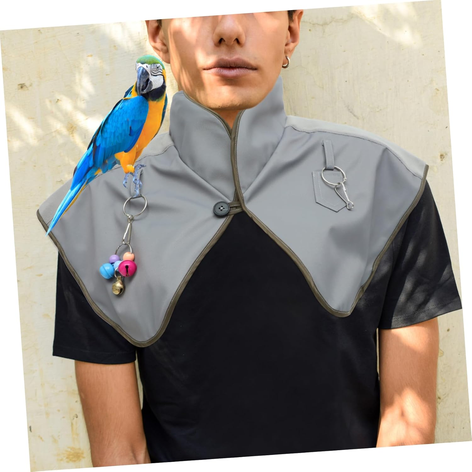 VANZACK Waterproof Reusable Bird Shoulder Pad Diaper Shawl Scratch Protector for Cockatiels and Parrots Comfortable Fabric Bird Protective Shawl