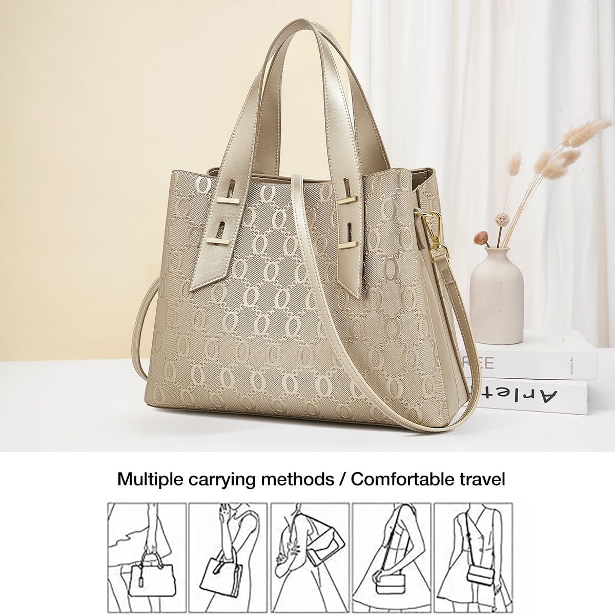 LAORENTOU Women Crossbody Handbags Genuine Leather Satchel Handbags for Women Top-handle Shoulder Tote Purses - Image 7