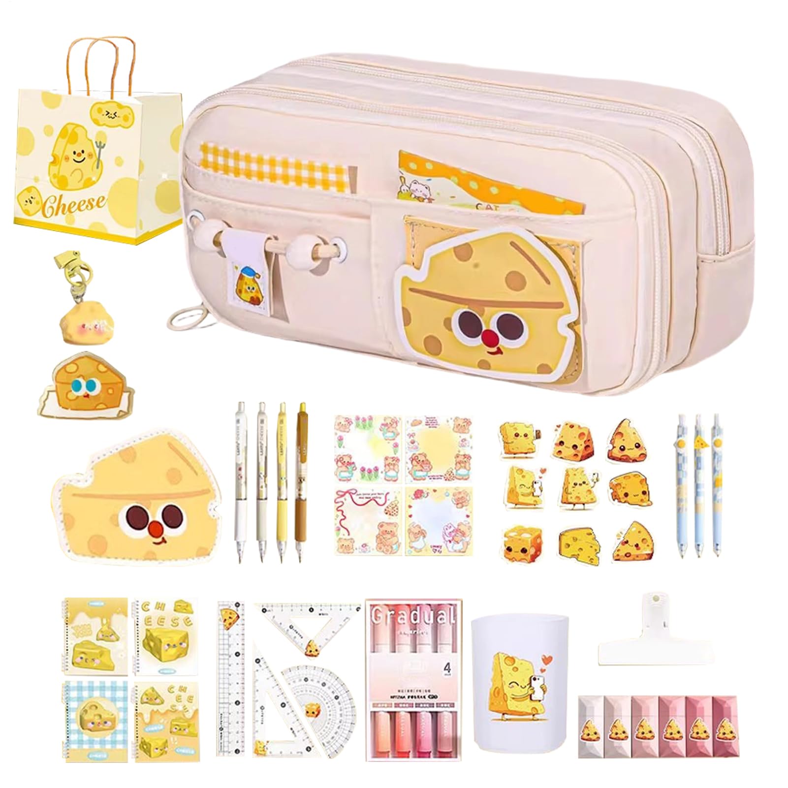 Set di astucci, borsa portaoggetti di grande capacità, accessorio per cancelleria, astuccio per penne per la scuola, porta attrezzi da scrittura multiuso, per bambini, ragazzi e ragazze, per