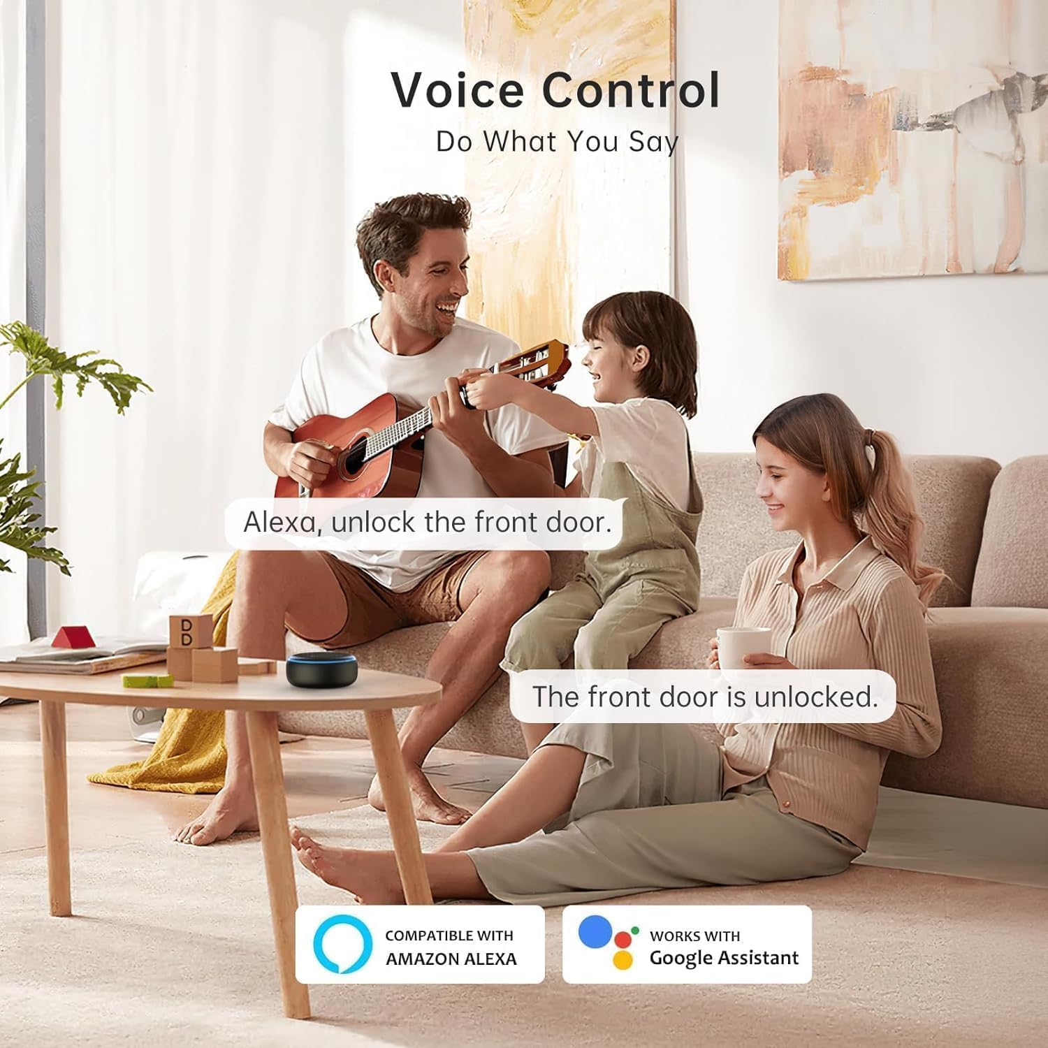 SMONET Front Door Lock Set with Handle, Smart Fingerprint Keyless Entry Door Lock, Deadbolt with App Control, Touchscreen Keypad for Home Airbnb Apartment