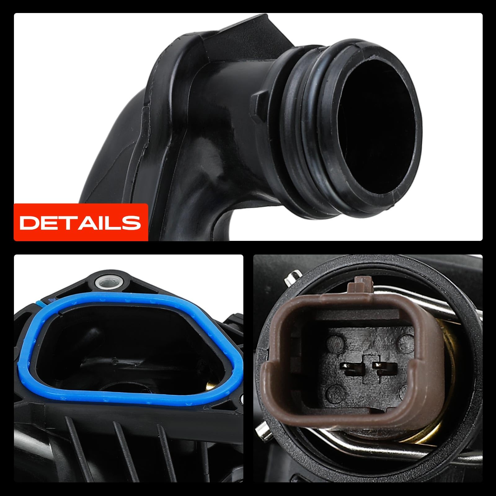 Frankberg Termostato del liquido di raffreddamento 82°C a 2 Poli | 9808646980, Compatibile con: Berlingo Box/MPV B9, C4 I LC, C3 Picasso SH, 207 Box/Hatchback WA WC, Tenda tepee per partner