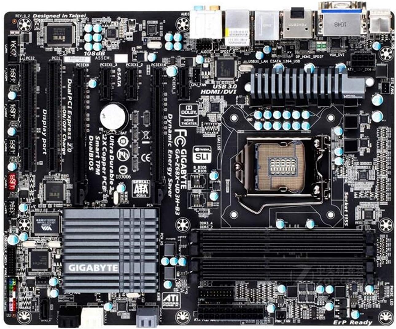 Pc Motherboard Desktop Computer Motherboard Fit for Gigabyte GA-Z68X-UD3H-B3 Motherboard, Socket Lga 1155 Ddr3
