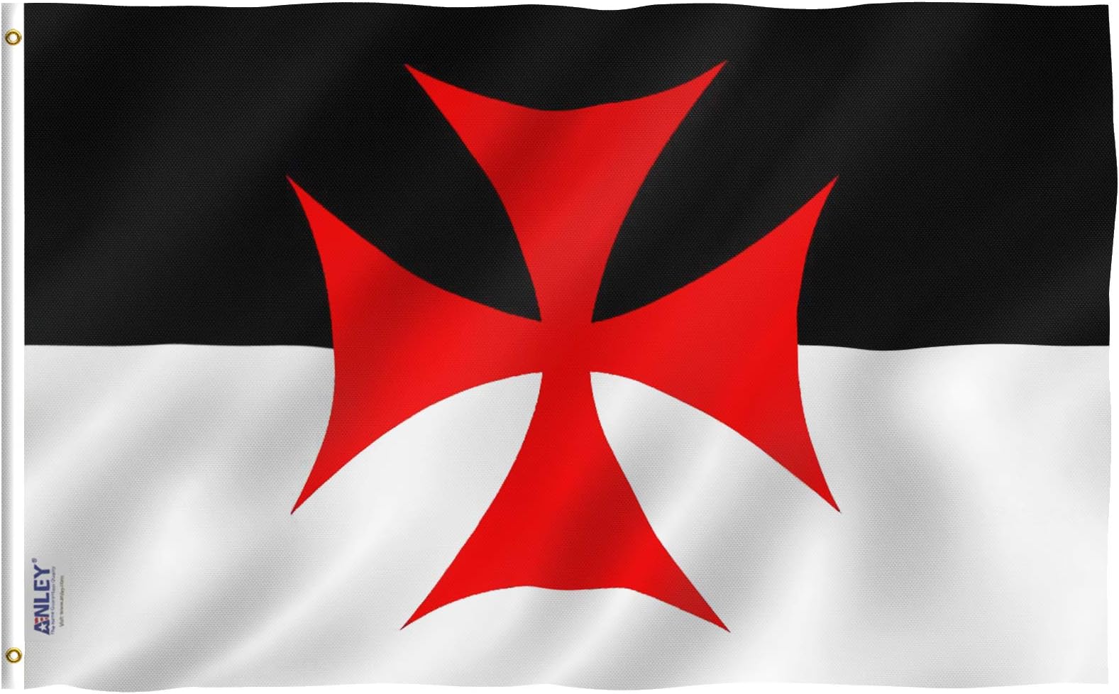 ANLEY Fly Breeze 3x5 Foot Knights Templar Battle Flag - Vivid Color and UV Fade Resistant - Canvas Header and Double Stitched - Roman Catholic Church Flags Polyester with Brass Grommets 3 X 5 Ft