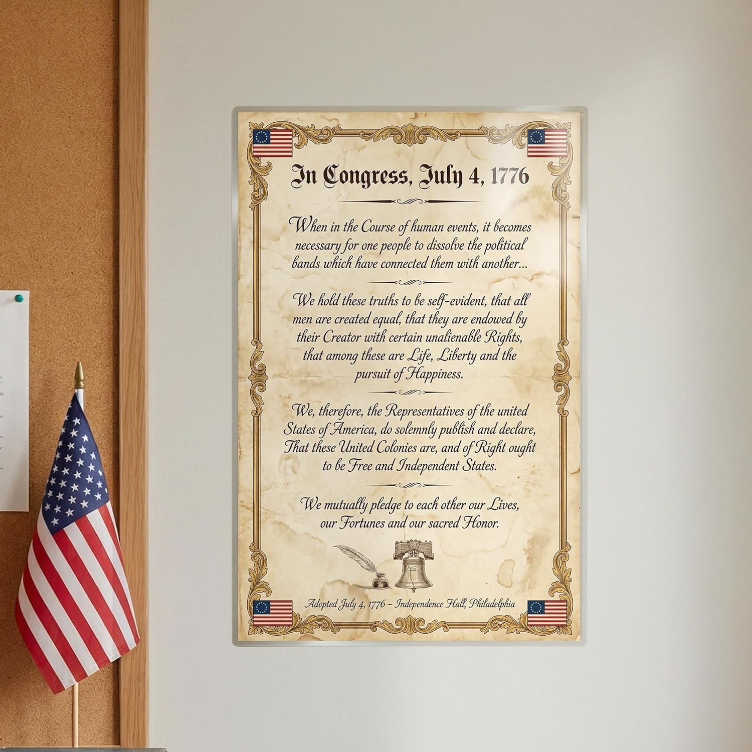 JELLY BEAN GENIUS Declaration of Independence Poster Set (4 Pack) - Signers, Summary, Signing Scene, Document - Laminated 11x17 - US History Classroom Bundle