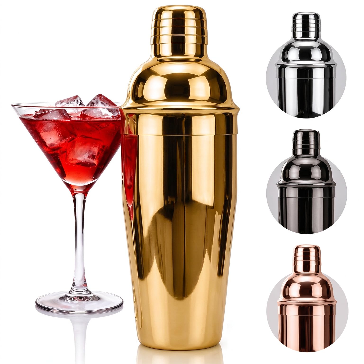 Cocktail Shaker - Martini Shaker with Strainer -13