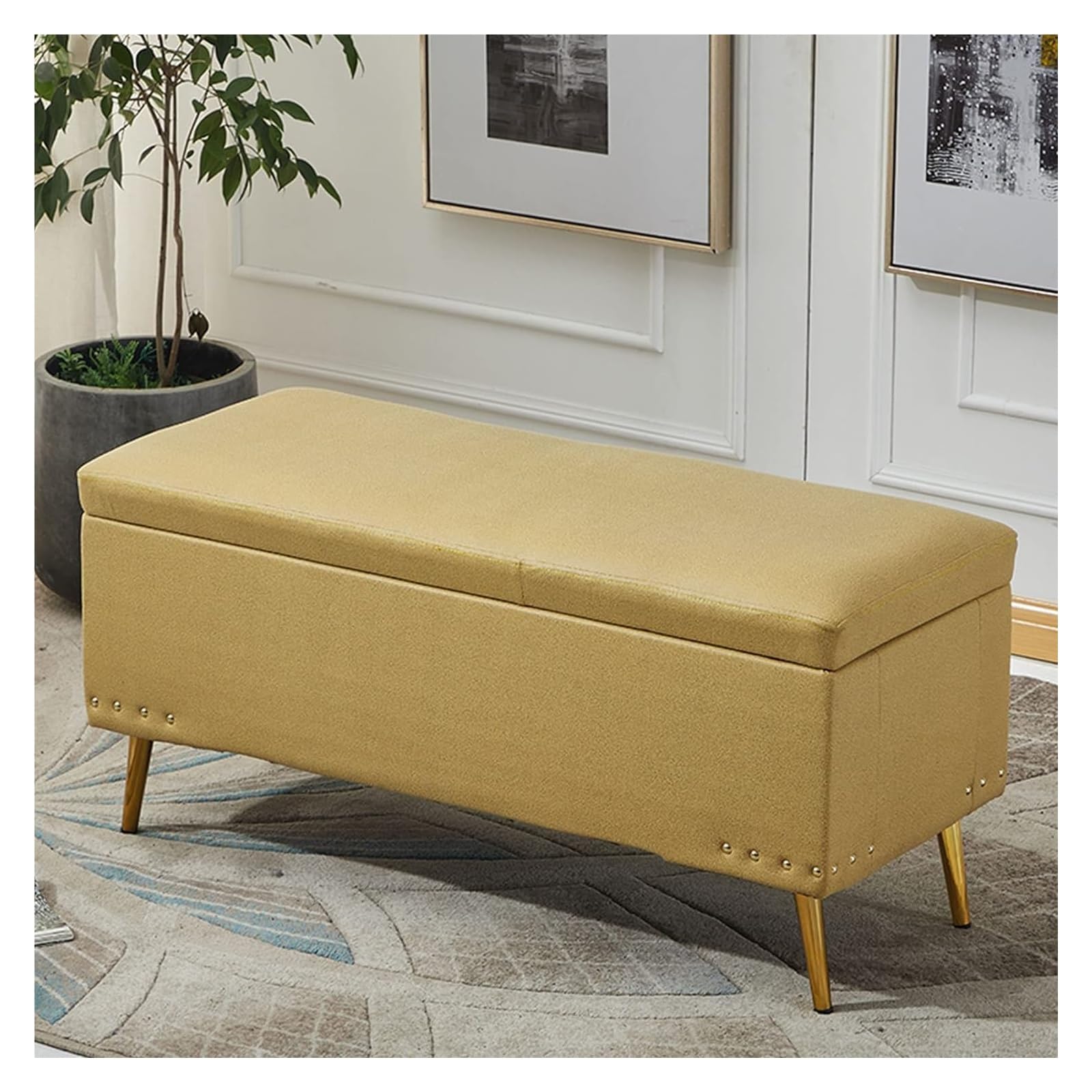 Tabouret ottoman avec rangement pour chambre à coucher et entrée