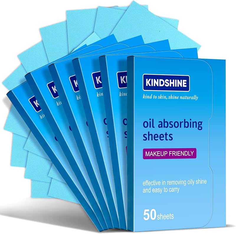 Papel antibrilho facial KINESHINE azul, Pacote com 300 unidades