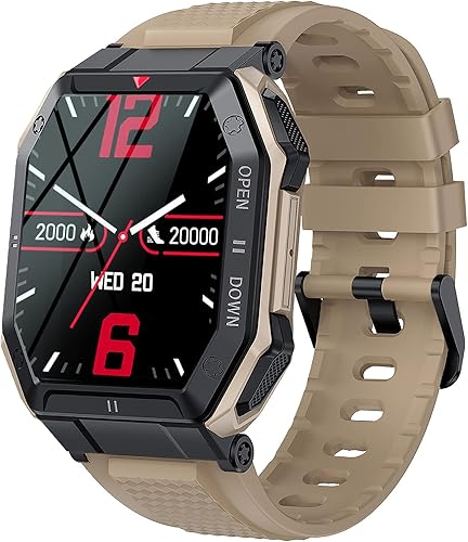 Reloj inteligente militar para hombre con llamada respuestahace Reloj deportivo táctico para exteriores resistente de 185 pulgadas pantalla grande