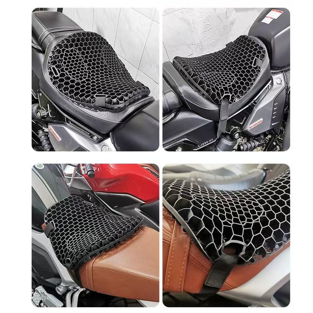 zhangqin Cuscino Sella Moto in Gel per Triumph Trident 660 Street Bike | Cuscino Moto Traspirante a Nido d'Ape 3D con Copertura Antiscivolo, Supporto Coccige per Lunghi Viaggi, Assorbimento Urti