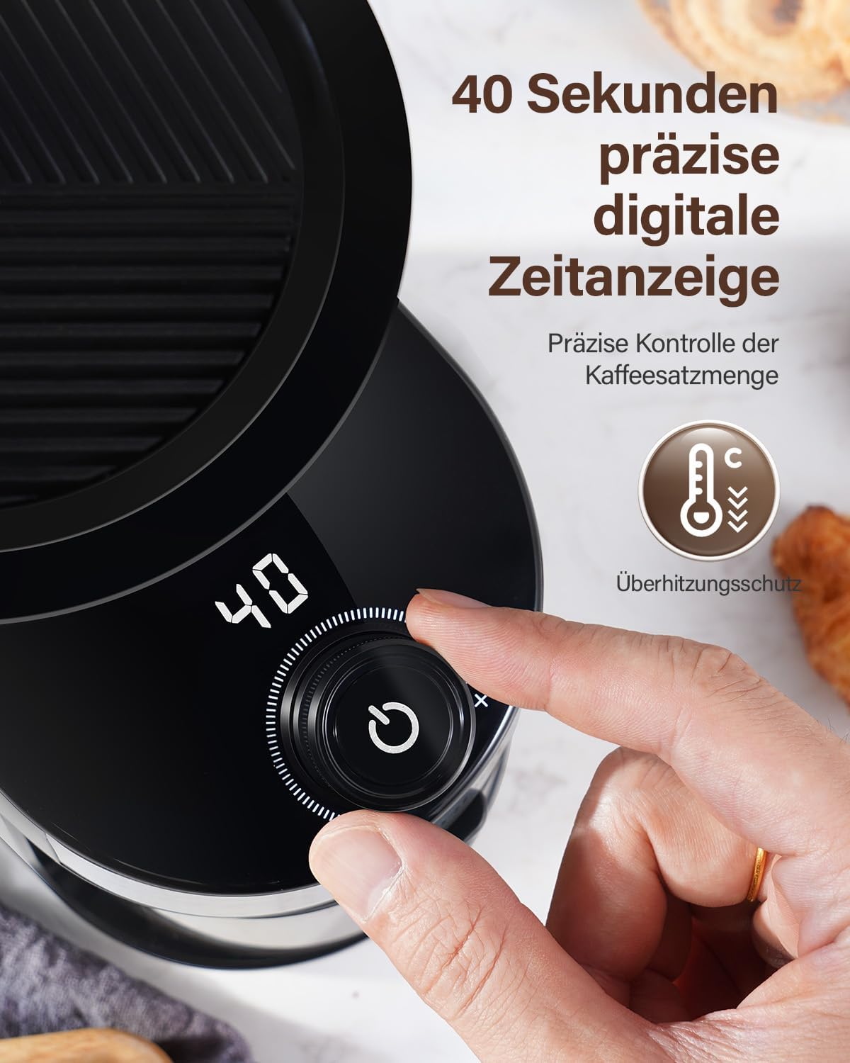 Grind setting dial with 25 options