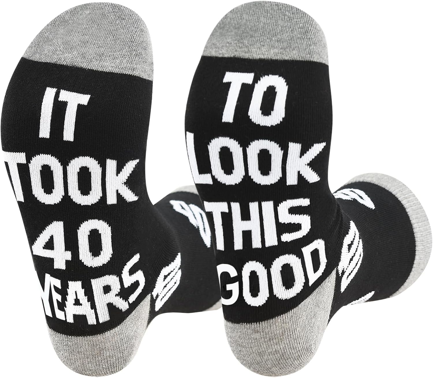 JZYJHCAI 30th 40th 50th Birthday Gifts For Him, Men Fathers Day Gift Socks, Novelty Funny Crews Black Cotton Socks Dad Son