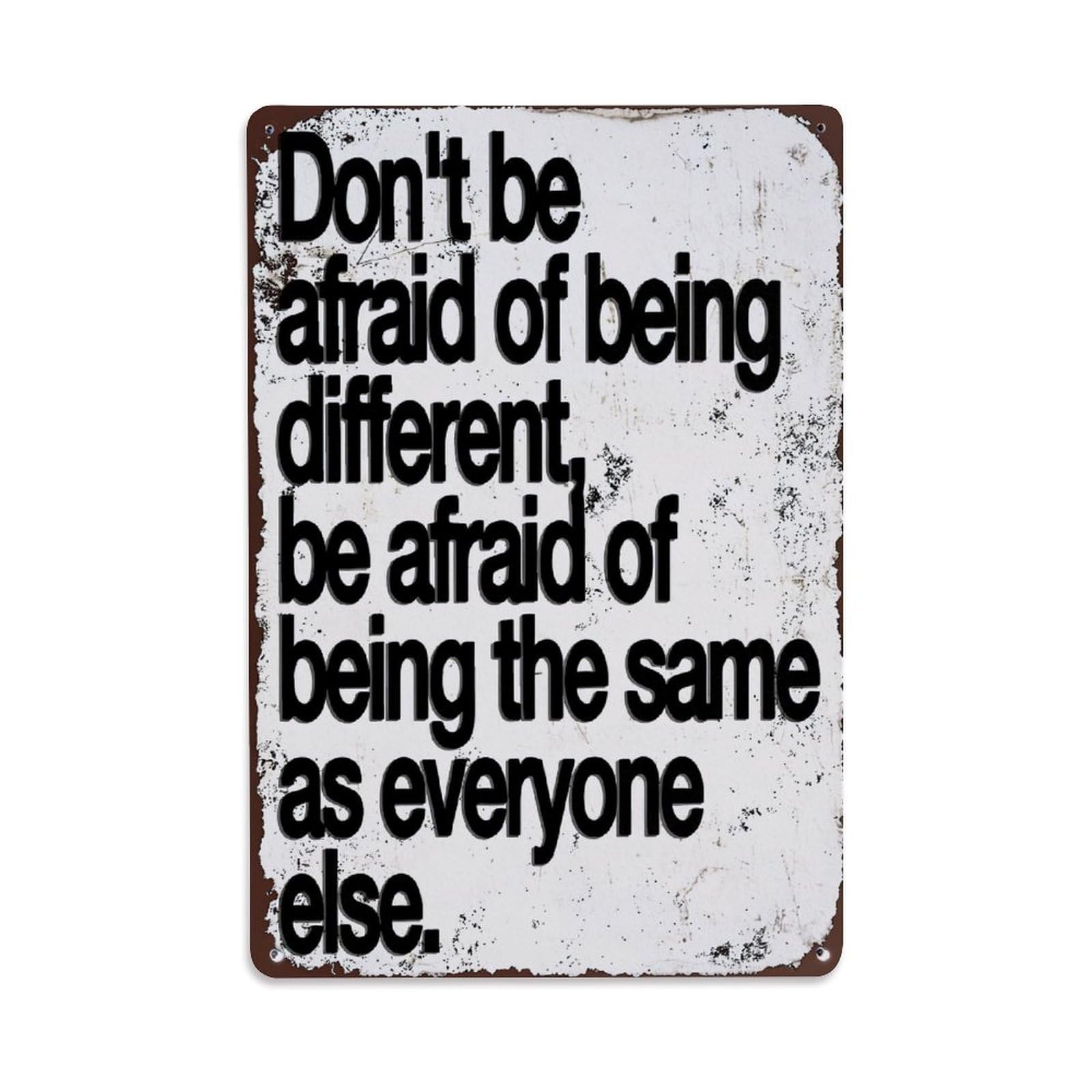Jdfenggu Vintage Don't Be Afraid Of Being Different Retro Metal Tin Sign, Decor Art Poster For Bar, Home, Man Cave, Kitchen, Laundry Room Gift 8X12inch