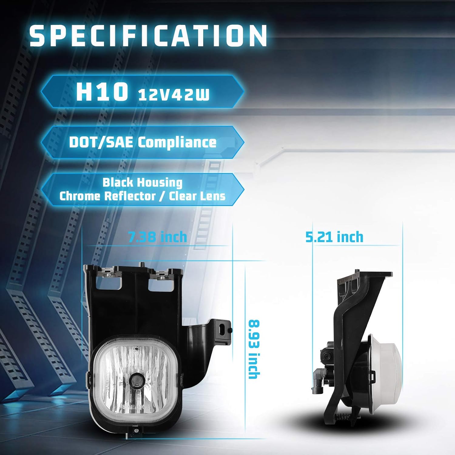 Fog Lights fit for Ford Ranger 2006 2007 (not fit STX models) with Bulbs H10 12V 42W Fog Lamps Assembly- 1 Pair (Clear Lens)