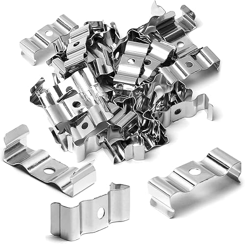 Miniatura 14 de Othmro Paquete de 100 clips T8 para tubo de luz LED, tubo fluorescente LED, acero al manganeso niquelado