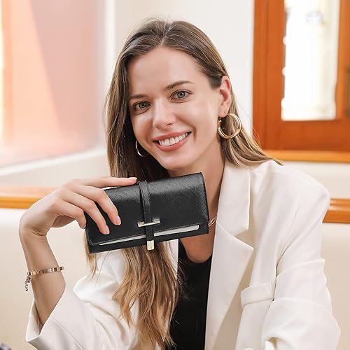 Miniatura 2 de CLUCI Cartera de cuero para mujer diseño delgado triple tarjetero de crédito para mujer Clásico