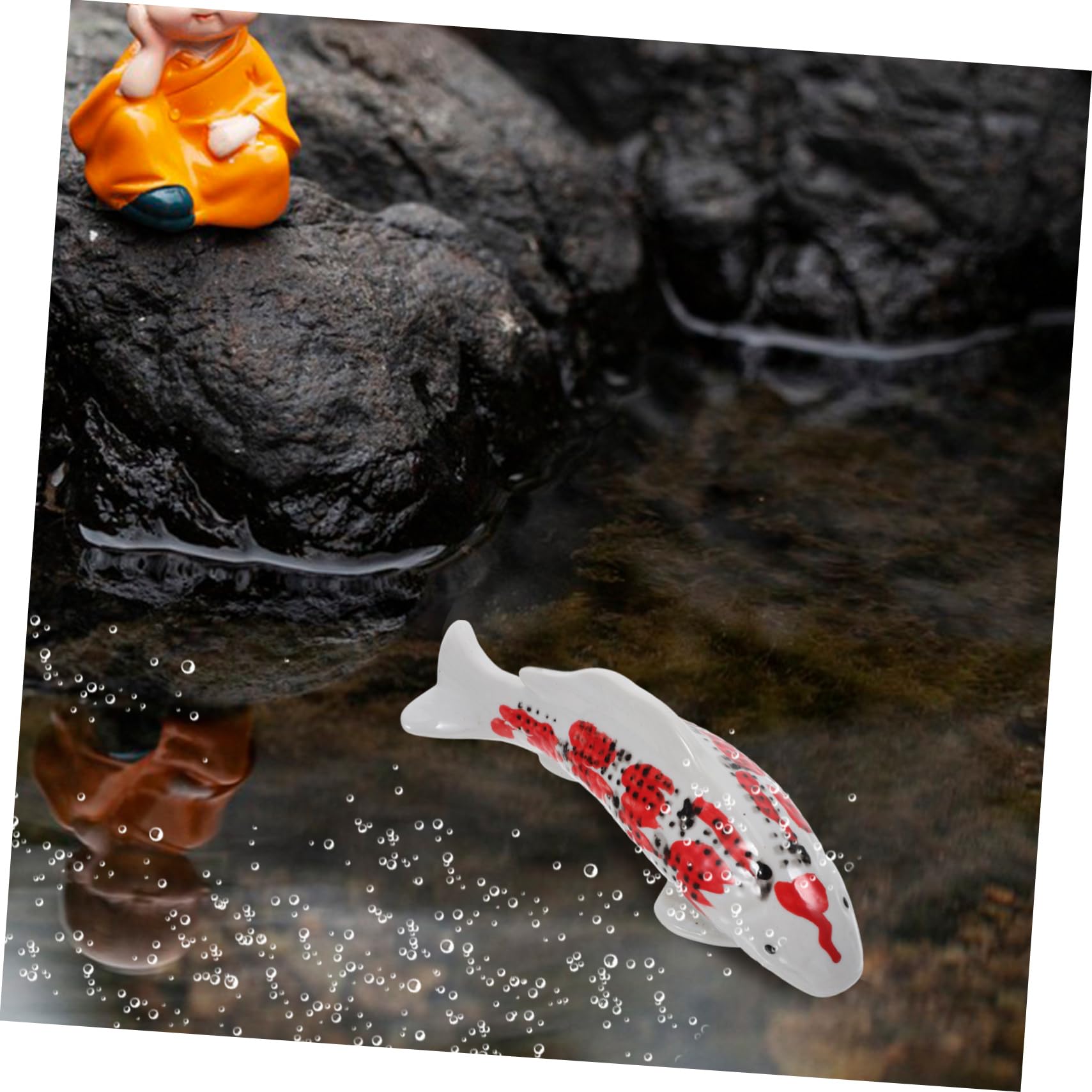 ERINGOGO Decorazione Galleggiante Ceramica Per Acquario Ornamento Adorabile Forma Di Pesce Accessorio Per Pesci Con Design Lifelike Per Tank e Acquatici