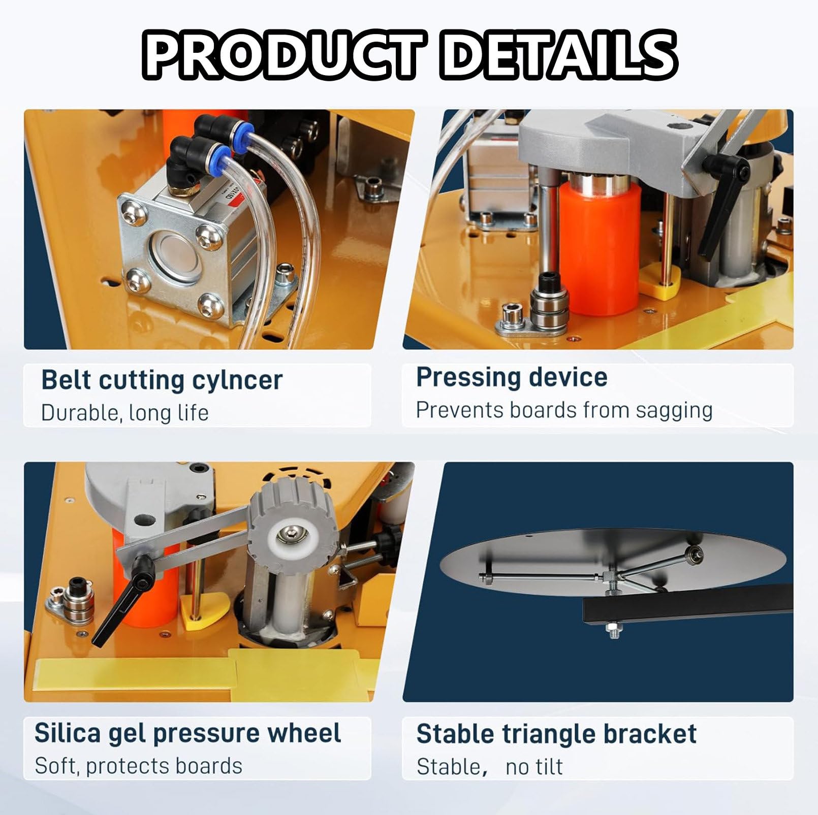 Encoladora de Cantos Automática con Corte de Cinta, Canteadora para Madera Curva/Recta 1200 W, con Pegado por Doble Cara y Control de Temperatura, Ancho de Banda de 6-60 mm B