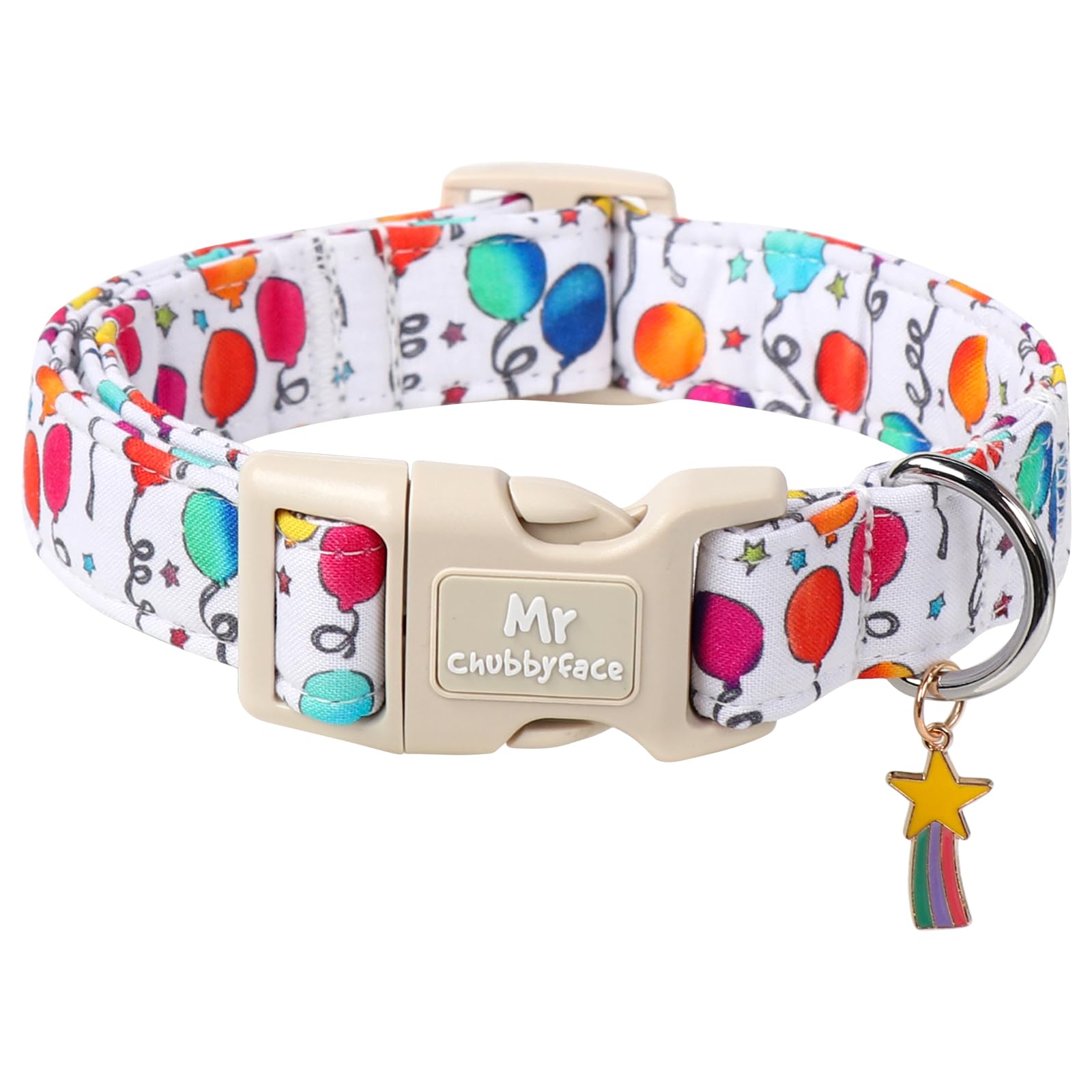 MR.CHUBBYFACE Balloon Dog Collar, Birthday Party Puppy Collar with Quick Release Buckle,Light Adjustable Durable Pet Collar for Small Medium Large