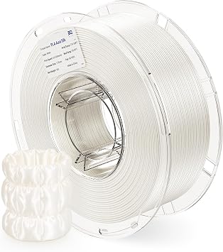 BIQU PLA Aura Silk 3D Printer Filament Bundle PLA Silk 1.75mm 1KG Using NatureWorks Ingeo, Strong Adhesion&Ultra-Gloss Silk PLA Filament for Bambu-Lab, Creality, Anycubic Most FDM 3D PrinterWhite
