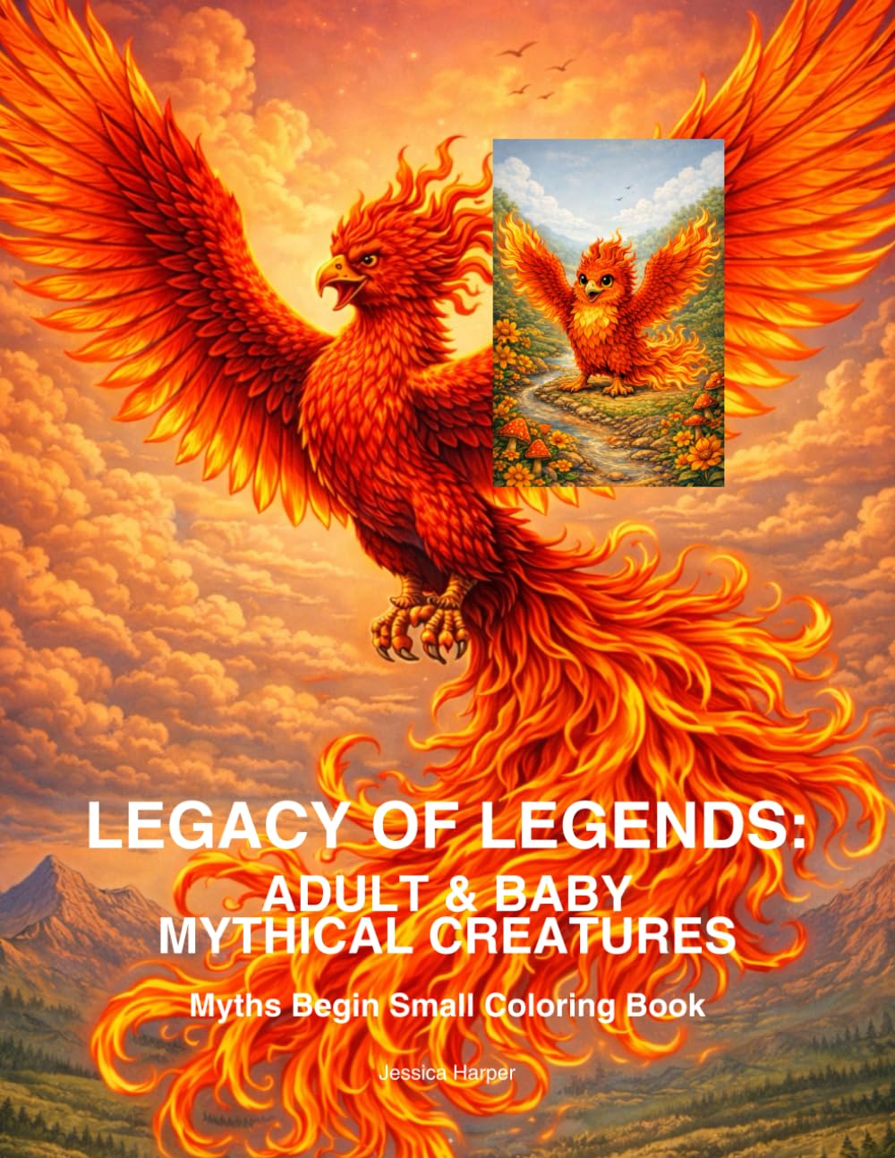 LEGACY OF LEGENDS: ADULT & BABY MYTHICAL CREATURES: Myths Begin Small Coloring Book