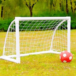 KATARUS Soccer Goal 12x6FT/10x6.5FT Outdoor Backyard Net - Weatherproof UPVC Frame, Portable Goals with Stakes for Adults & Youth