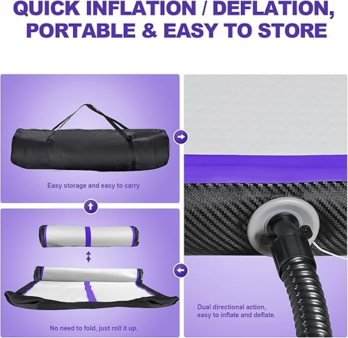 Miniatura 47 de FBSPORT - Colchonetas inflables de entrenamiento de 4 u 8 pulgadas de grosor, pistas de gimnasia para uso en el hogar, animadoras, yoga