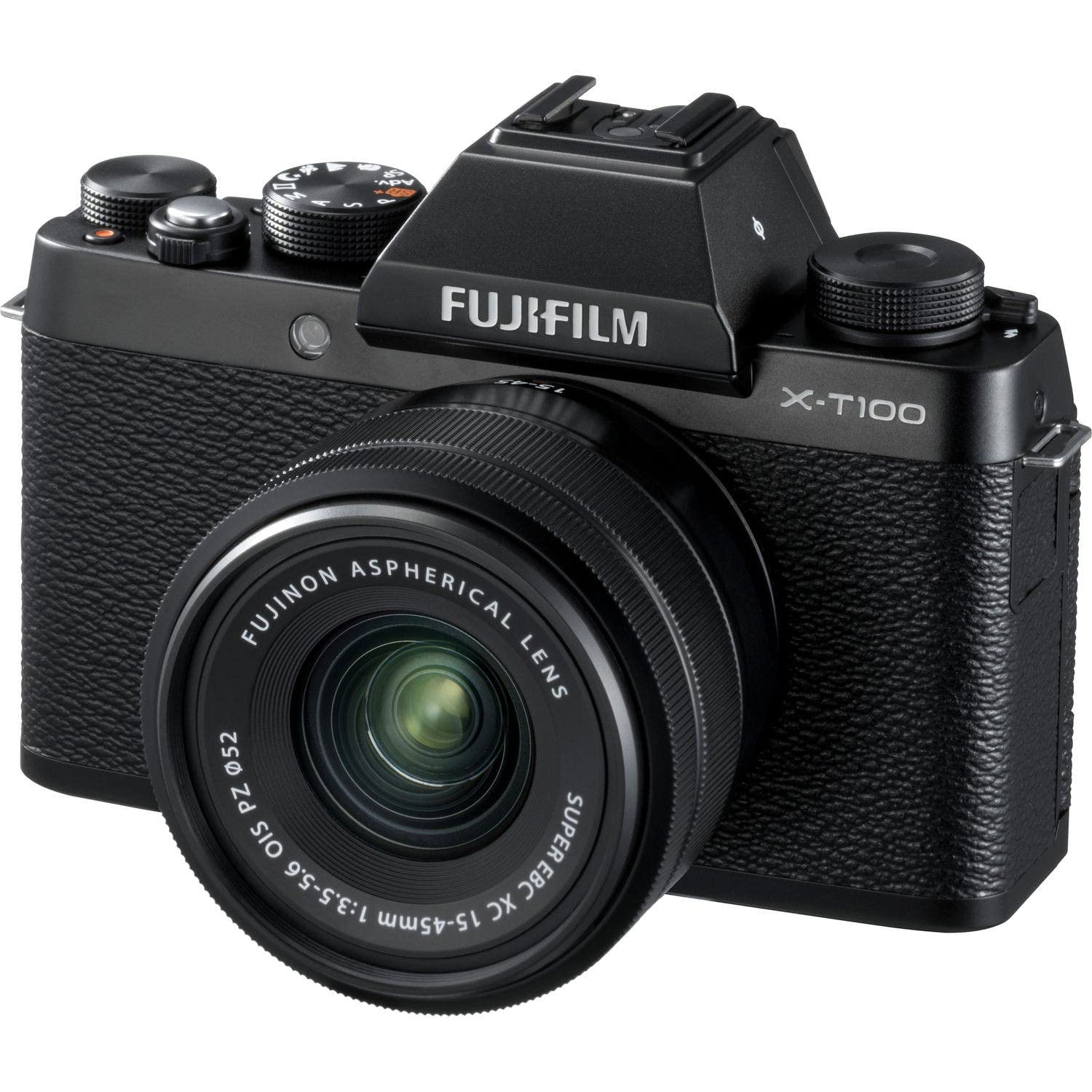 Fujifilm - X-T100 Noir + XC15-45mmPZ Appareil Numérique Argent/Noir