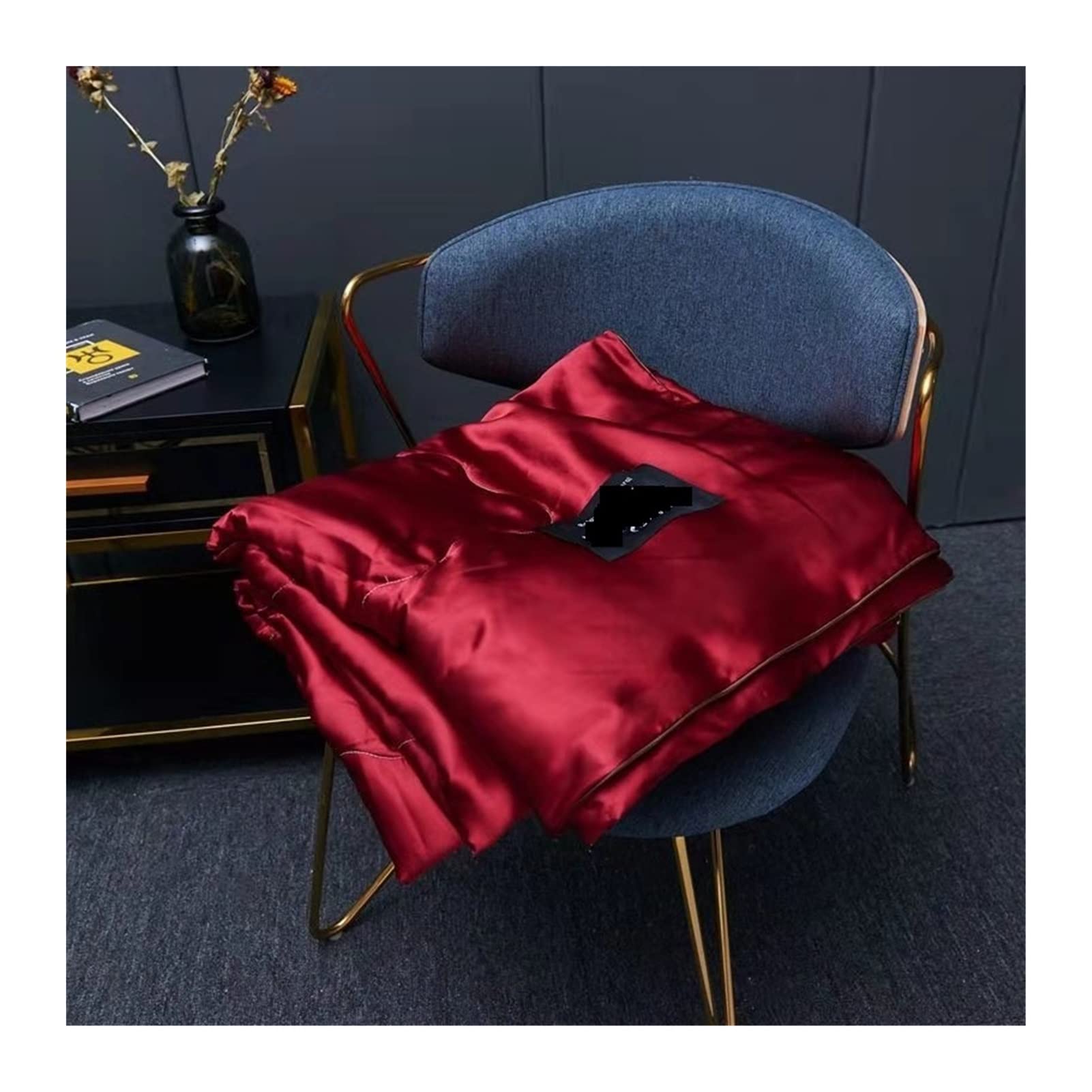 DUBTEDHOU Summer Blanket Lightweight Cooling Blanket Ice Silk Quilt Multicolor Multiple Sizes(Red,150x200cm)