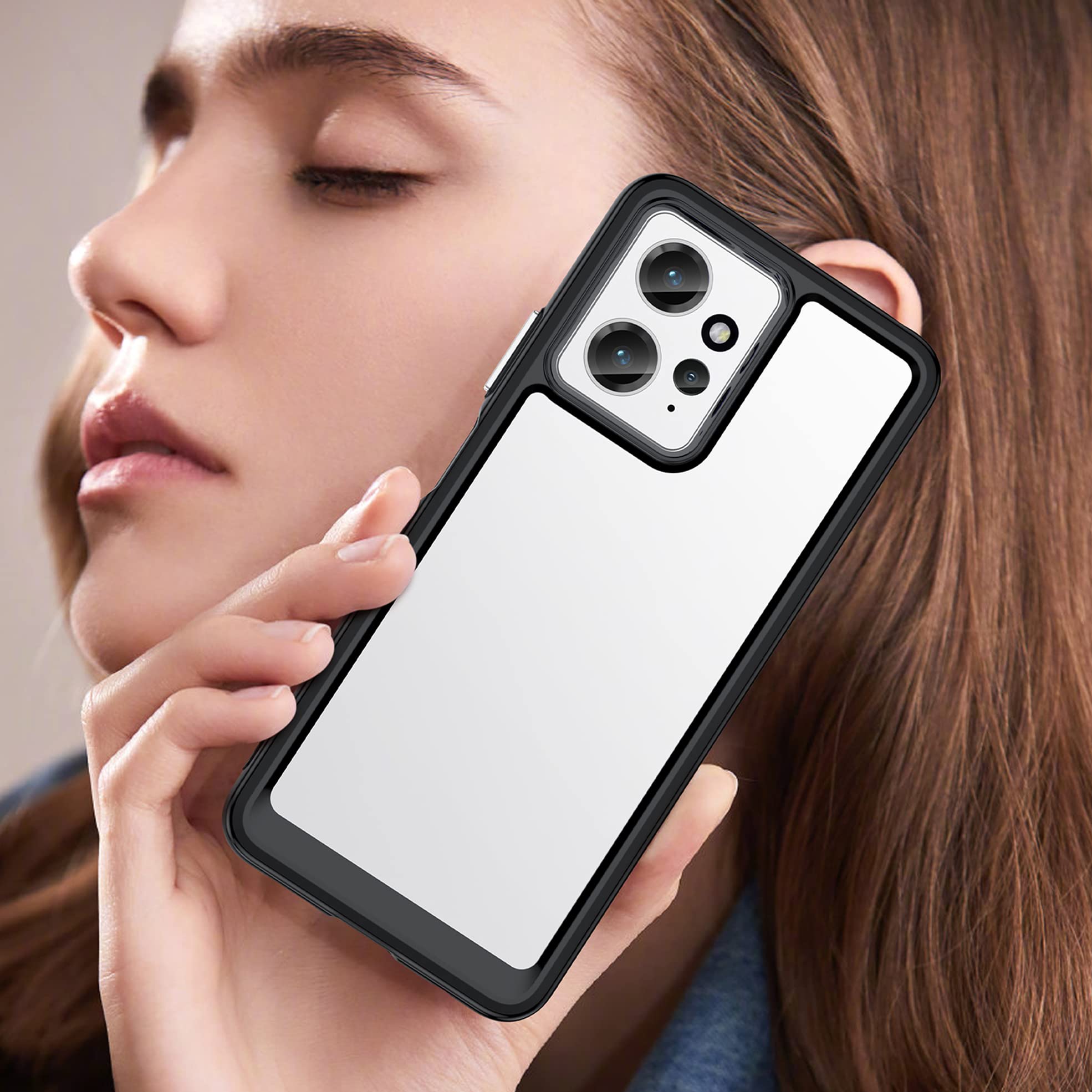 BOKYAS Cover Trasparente Antiurto Per Xiaomi Redmi Note 12 Pro 4G: Custodia Ibrida TPU+PC Non Ingiallente