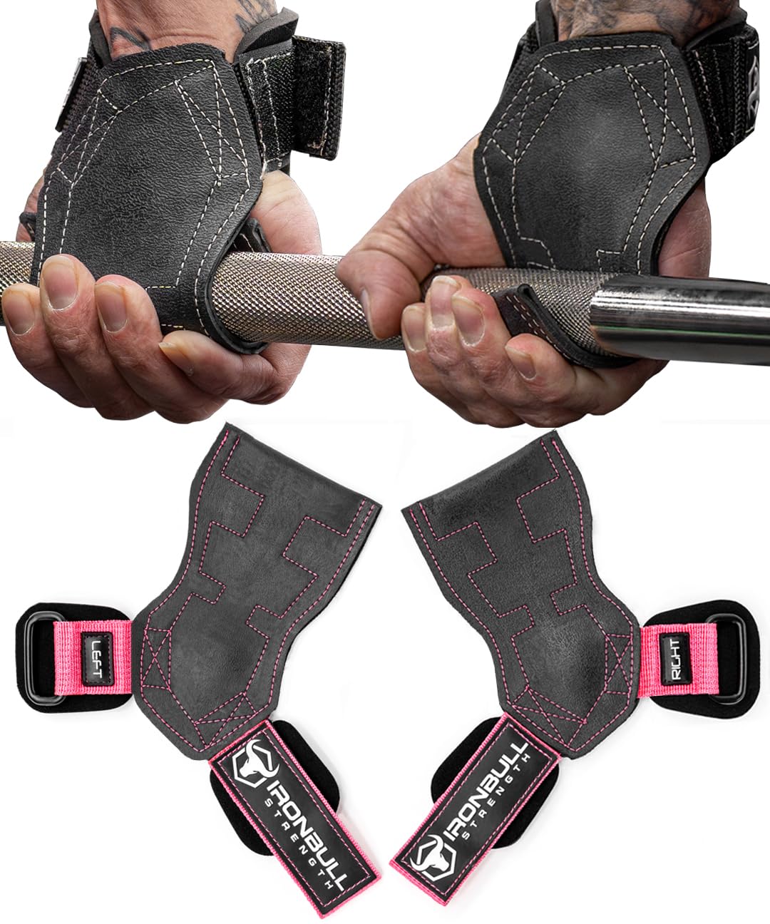 EZ Gripz PRO V2 Lifting Grips for Weightlifting: Weight Lifting Straps for Gym with Adjustable Wrist Neoprene Padding Gripps - Lifting Hooks, Wrist Wraps & Gloves Alternative for Deadlifts & Rows