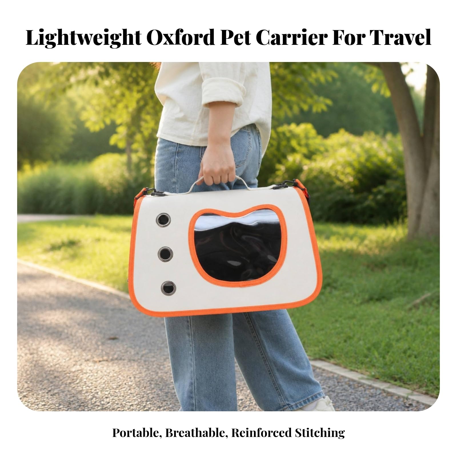 Pflegeleicht Weichwand-Tiertransportbox | Katzentragetasche aus Oxford-gewebe, atmungsaktiv, Tragetasche für kleine Hunde mit tragegriff, täglich ausflüge,