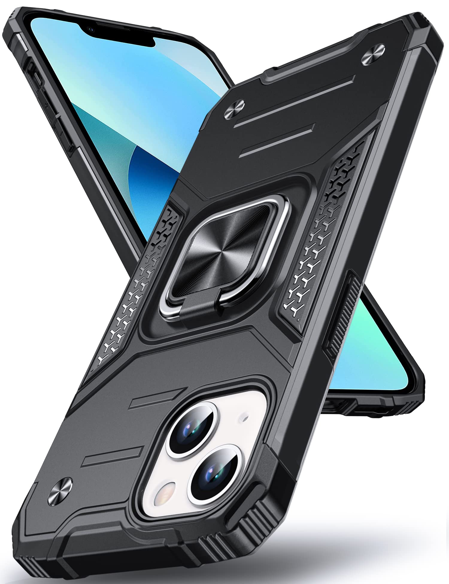 DOINK Cover Custodia per iPhone 13 Mini 5.4, Case Armor PC+TPU Rugged