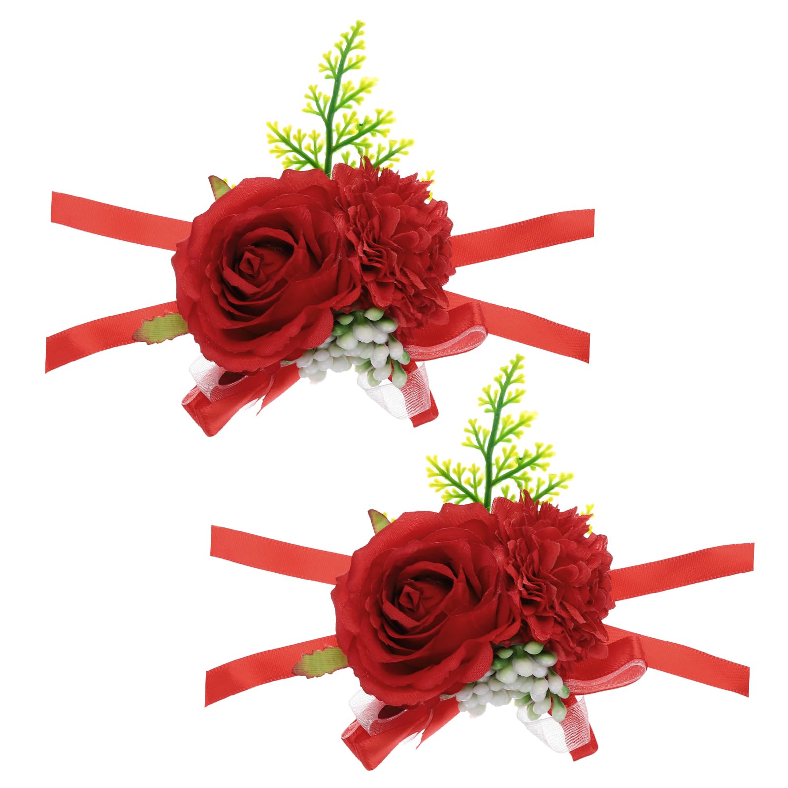 PATIKIL 2 Pack Rose Corsage Wristlet