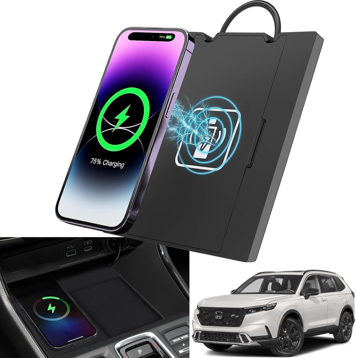 for 2023-2026 Honda CR-V Wireless Charger, 15W Car Qi Charging Station Pad Mat Fits CRV Accessories