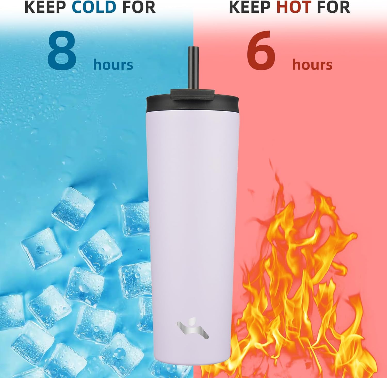 30 OZ Insulated Tumbler with Lid and 2 Straws Stainless Steel Water Bottle Vacuum Travel Mug Coffee Cup,Taro - Image 3