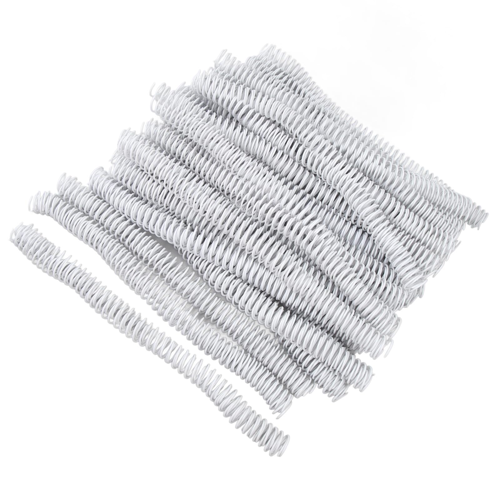 100 pezzi di bobine per rilegatura a spirale, diametro 16 mm, passo 4:1, spine in plastica per fogli A4, raccoglitori con capacità di 140 fogli e rotazione a 360° per progetti scol (Bianca)