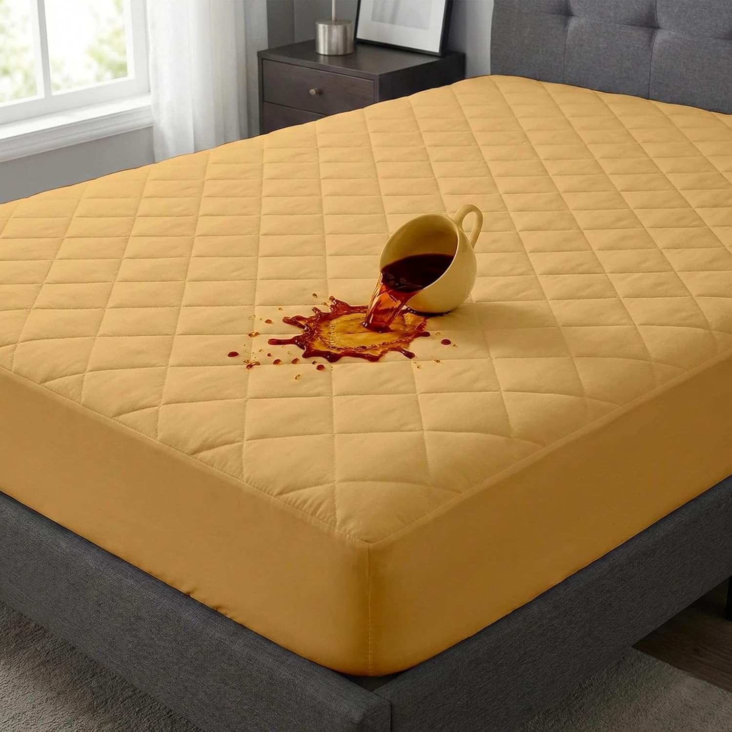 King Size Quilted Waterproof Mattress Protector 78x72 Inch – Breathable, Ultra Soft, Noiseless & Hypoallergenic Bed Cover-image-14