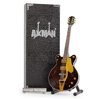 George H : Guitare Country Gentleman – Réplique de guitare miniature – Cadeaux de musique – Ornement fait à la main - Les Beatles, Paul McCartney, John Lennon, RIngo Starr, George Harrison