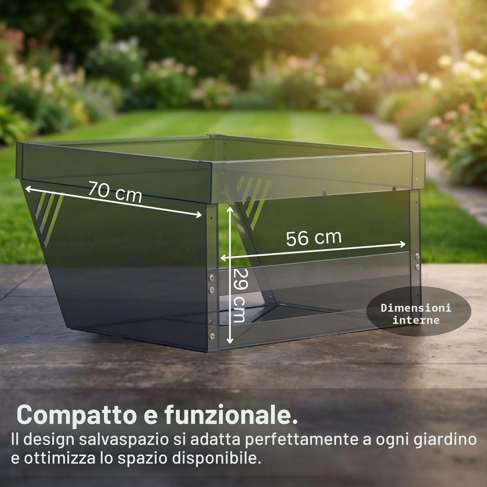 Novaterra - Garage per robot tosaerba in metallo - L 60 × P 70 × A 39,6 cm - Garage premium per robot tosaerba con tettoia inclinata e adatta per piante - compatibile con i principali modelli di robot
