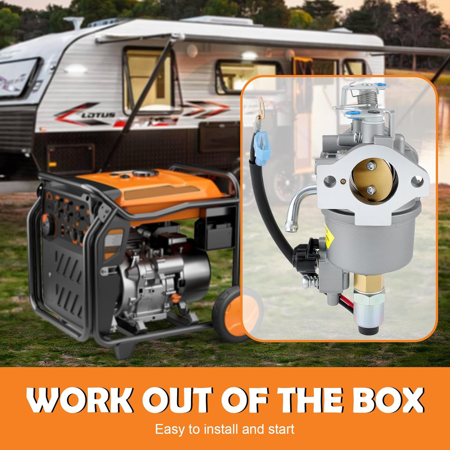 Carburetor Carb for Onan 146-0785 146-0803 Generator KY Series A042P619, for Onan Cummins A041D736, Microquiet 4000 Watt 4KYFA26100 4KYFA26100P 4KYFA26100K Generator Replaces 146-0759