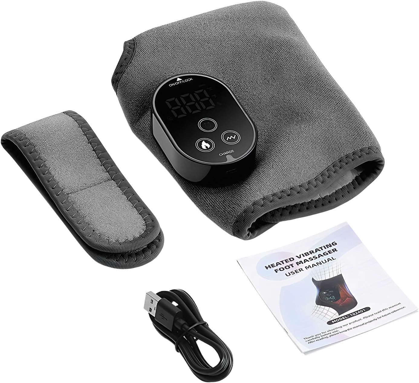 Wireless Heated Wrap - Recovery Device, Vibrating Comfort Machine for Stress Relief, ABS Diving Fabric Cushion with HD Display, Relaxation Gear, Soothing Wrap for Daily Recovery