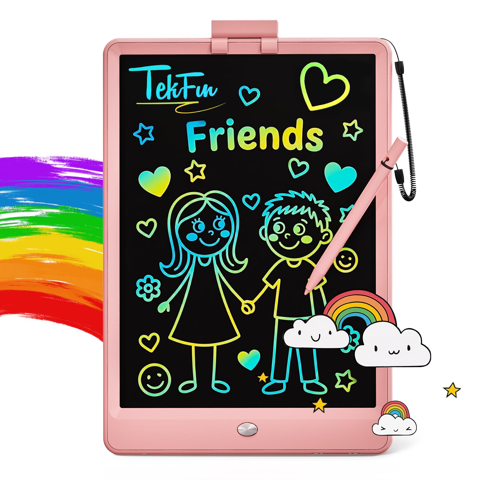 - TEKFUN LCD Writing Tablet for Kids, 10-inch Coloring Drawing Pad, Mess Free Doodle Board, Christmas Gifts for Girls and Toddlers, Toys for 3 4 5 6 7 8 Year Old Boys (Pink)