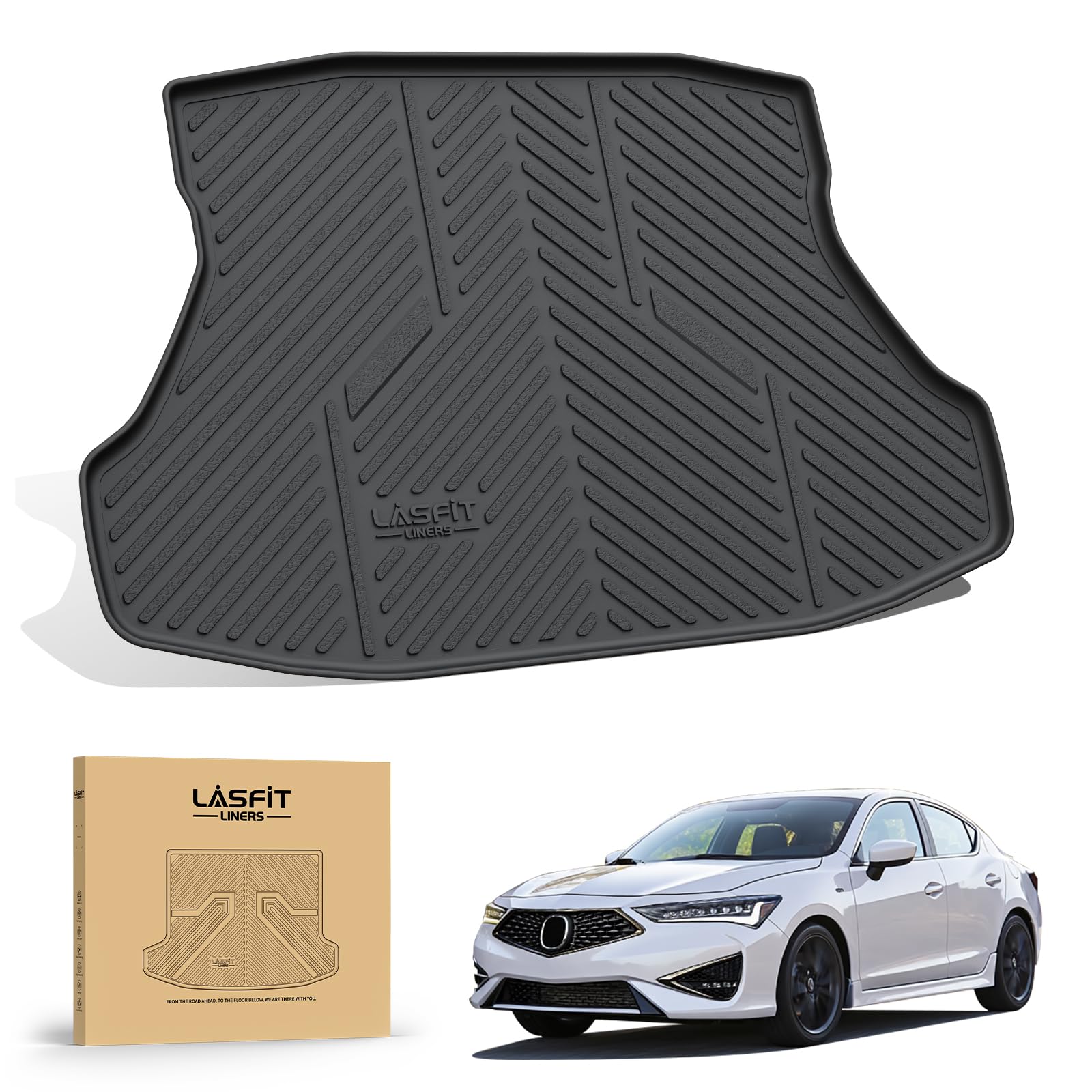LASFIT Cargo Mat for Acura ILX 2013-2022 Sedan, Rear Trunk Liner
