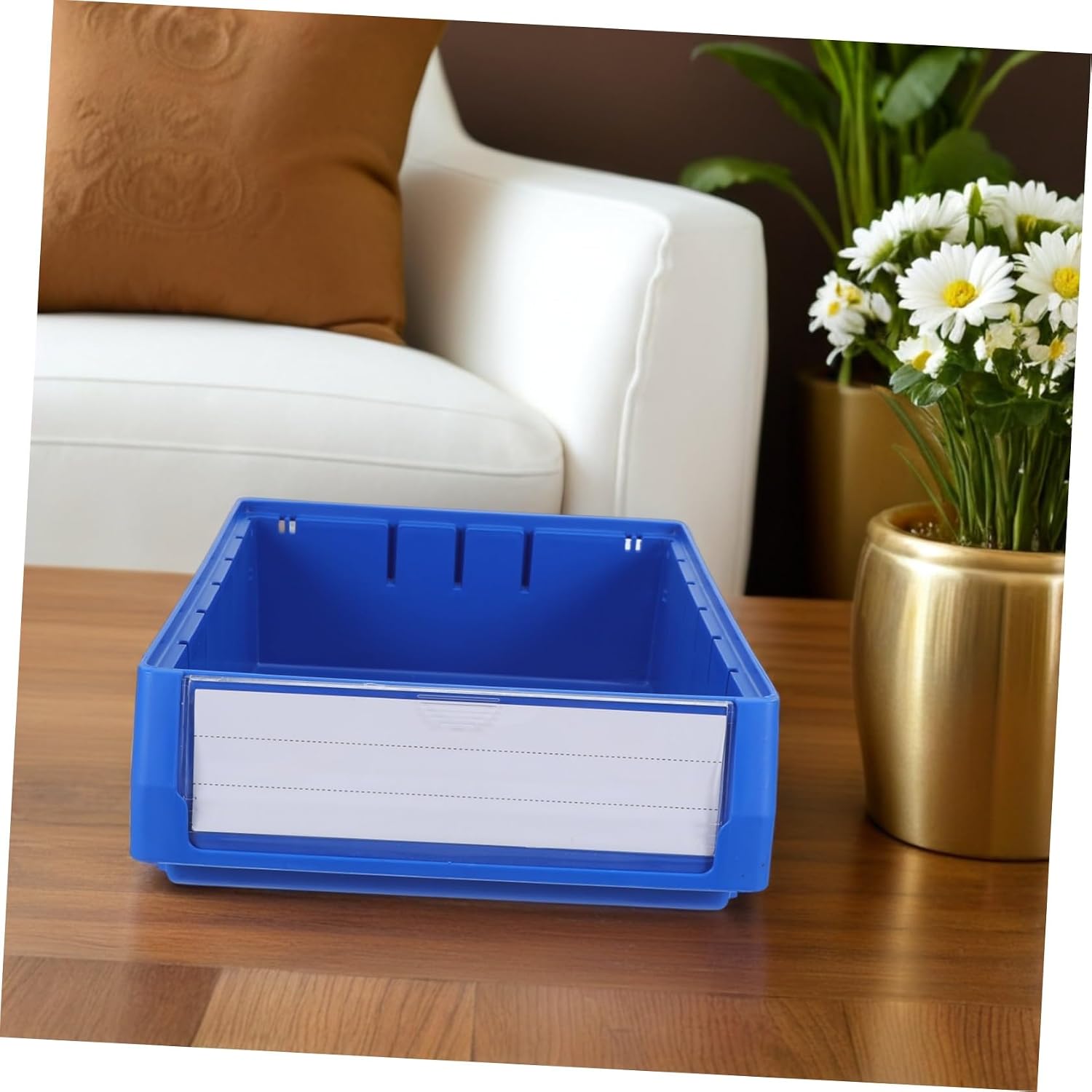 BETOOKY Plastic Divided Boxes Tool Organizer Box with Adjustable Compartments Portable Small Parts Storage Case for Screws Hardware and Crafts, Blue 300x234x90mm