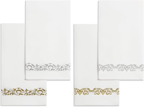 Miniatura 3 de AH AMERICAN HOMESTEAD Toallas de mano de papel desechables para decoración de baño, servilletas de papel de lino blanco, ideales para el baño de