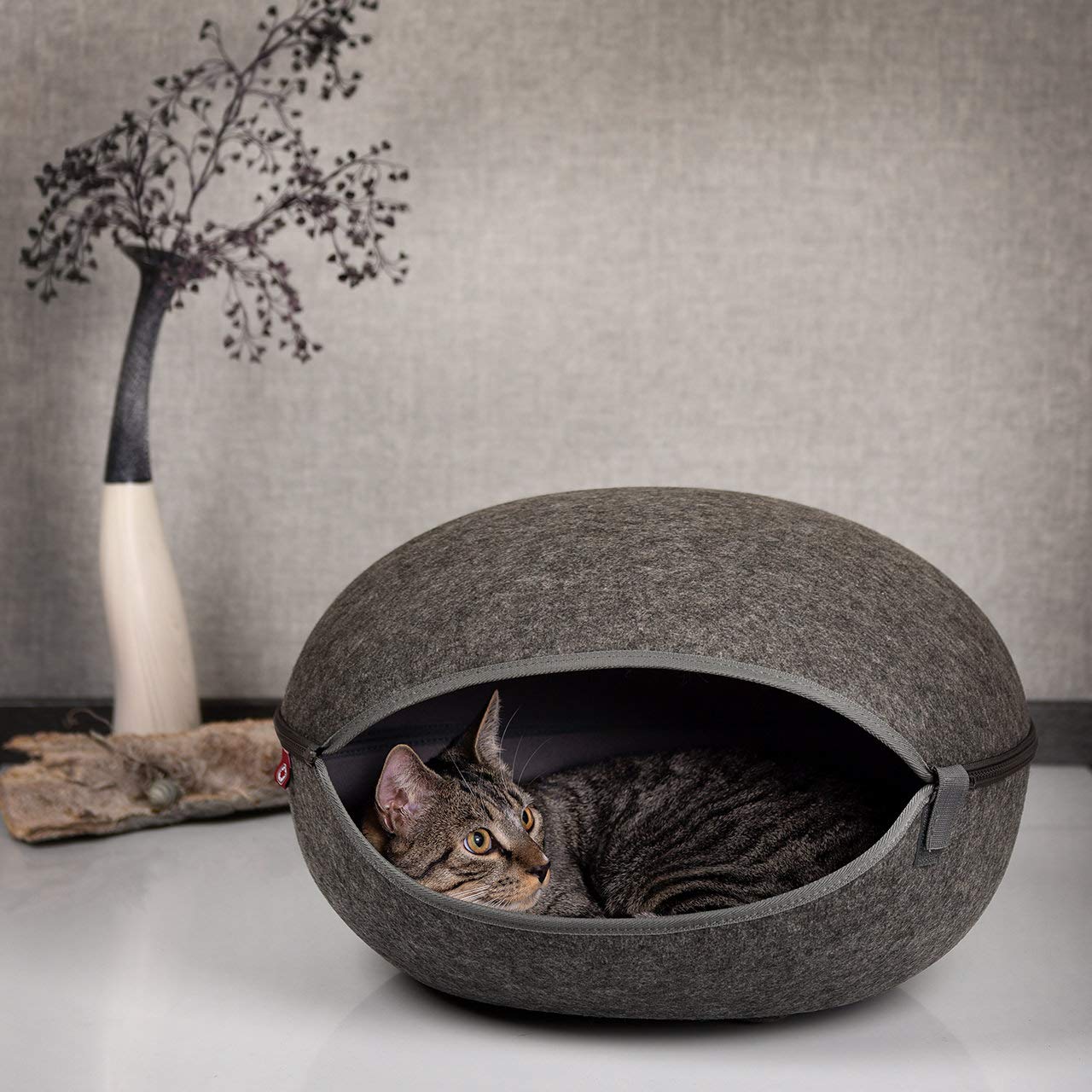 CanadianCat Company | KATZENNEST Uni-anthrazit - Katzenhöhle Katzenbett mit Stil ca. 52 x 45 x 33 cm