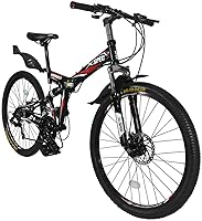 Vista 1 de Xspec Bicicleta de montaña plegable de 26 pulgadas y 21 velocidades para adultos